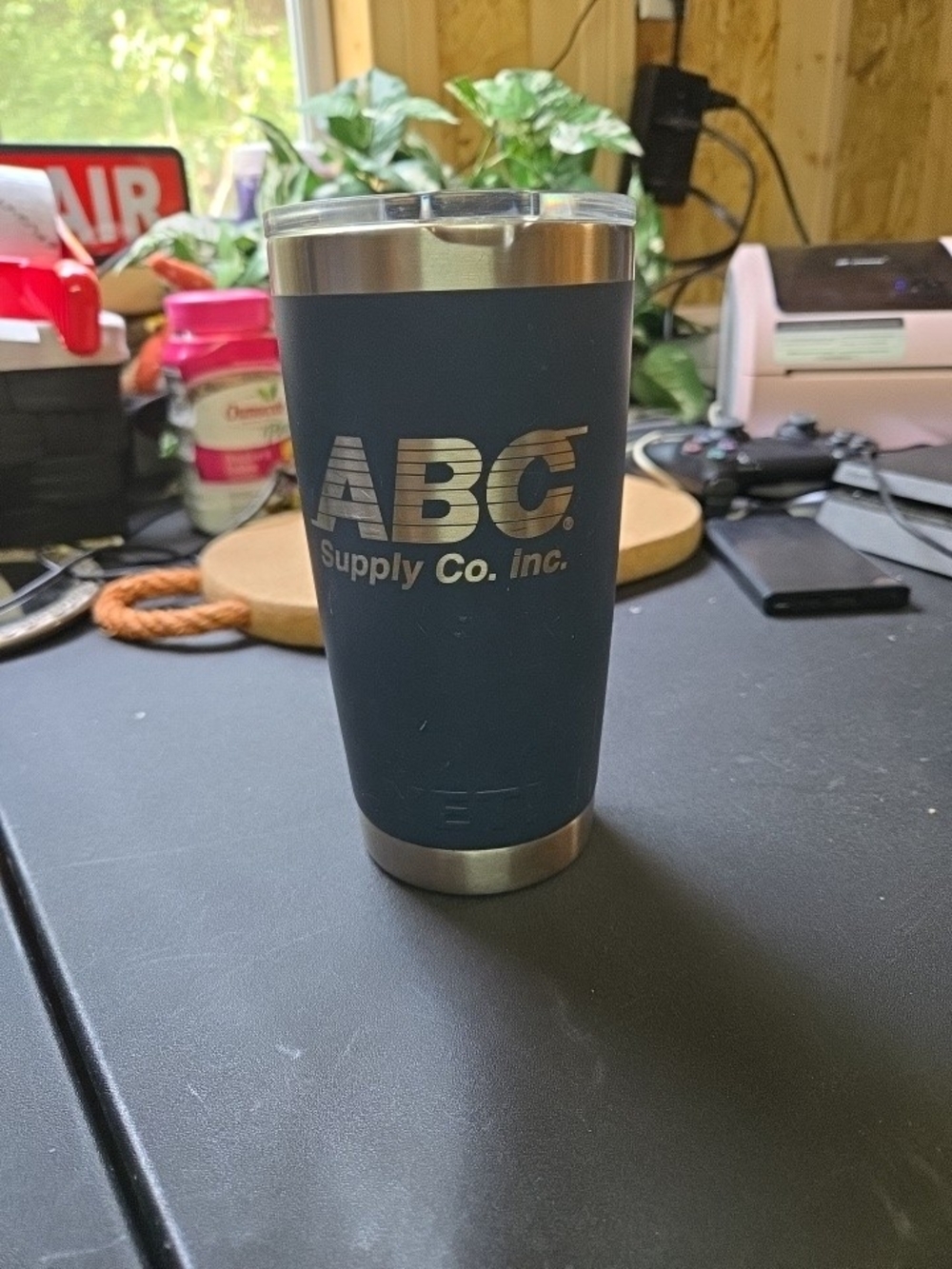 Yeti Navy Blue Insulated Tumbler with Stainless Accents